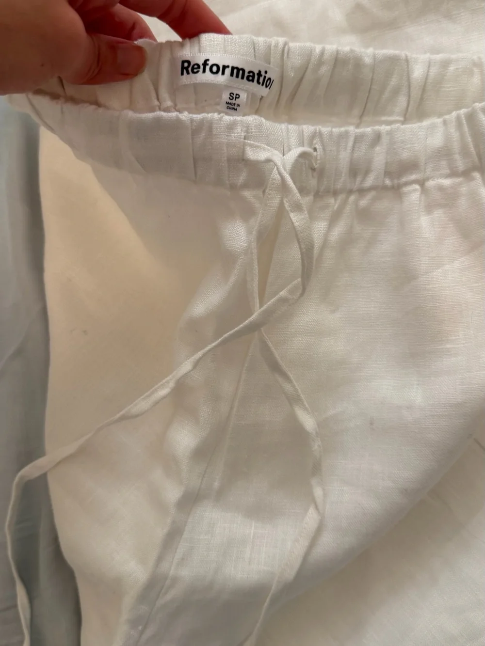 Reformation cropped olina linen pants